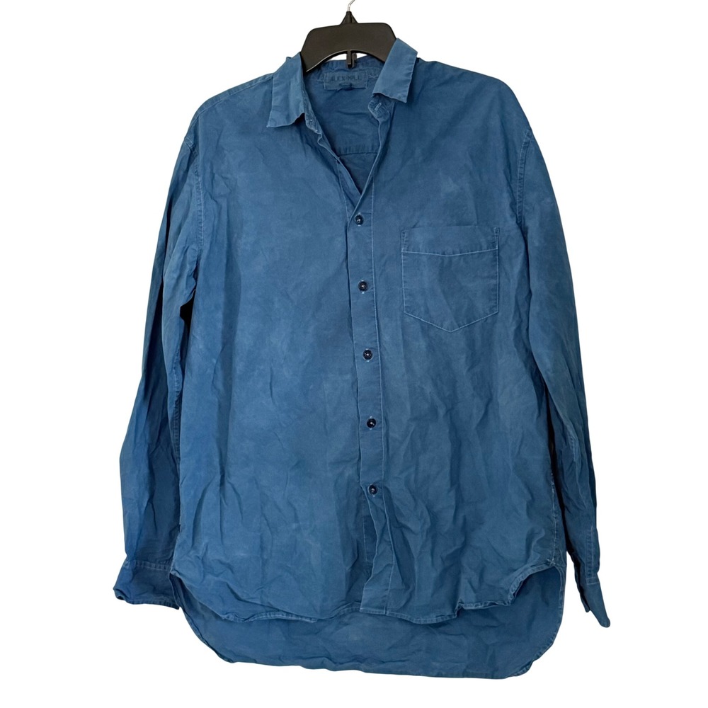 Alex Mill Wash & Go Button Down Shirt Blue Long Sleeve Cotton - Small